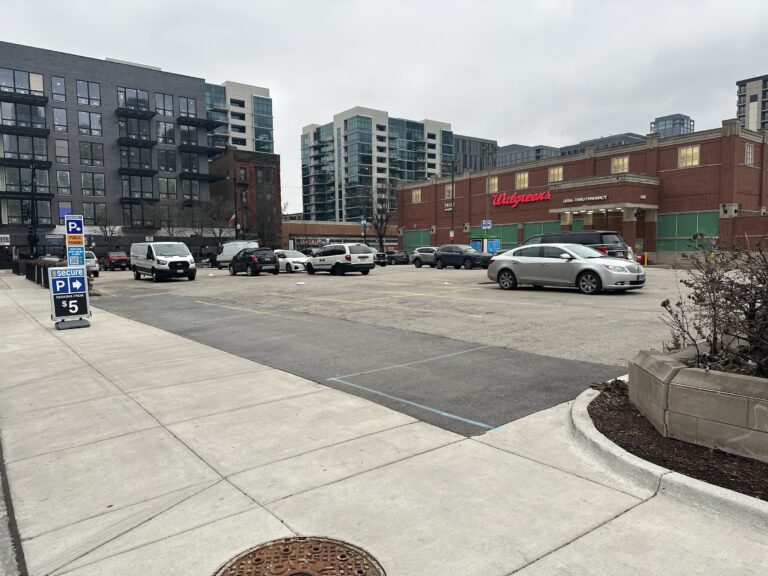 Chicago west loop parking lot on Halsted St.