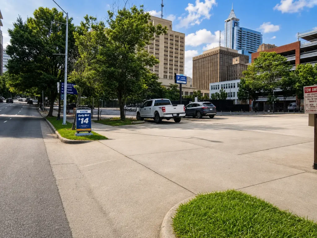 Entrance of Secure Parking USA McDowell Lot in Raleigh, NC